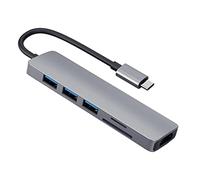 Hubs Type-C Hub to Compatible Adapter 4K 3 USB C Hub with TF Security Digital Reader Slot for Pro USB Hub