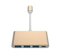 Hubs USB3.0, 5Gbps High-Speed Transmission Type C to USB 3.1/PD+3*USB 3.0 HUB Adapter USB Type C Hub USB Hubs (Color : Gray)