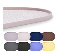 Hubulk 100% Waterproof Silicone Pet Feeding Mat with Raised Edge for Food and Water, Dog Bowl Mats, Cat Bowls Placemat with High Lip Protects Floor for Cats and Dogs (White Sand, 32"L x 24"W)