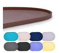 Hubulk 100% Waterproof Silicone Pet Feeding Mat with Raised Edge for Food and Water, Dog Bowl Mats, Cat Bowls Placemat with High Lip Protects Floor for Cats and Dogs (Brown, 19"L x 12"W)