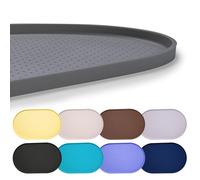 Hubulk 100% Waterproof Silicone Pet Feeding Mat with Raised Edge for Food and Water, Dog Bowl Mats, Cat Bowls Placemat with High Lip Protects Floor for Cats and Dogs (Gray, 24" L x 16" W)