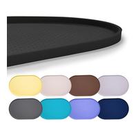 Hubulk 100% Waterproof Silicone Pet Feeding Mat with Raised Edge for Food and Water, Dog Bowl Mats, Cat Bowls Placemat with High Lip Protects Floor for Cats and Dogs (Black, 16"L x 10"W)