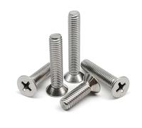 HUBXHEIY 10/20/50pcs M1.6 M2 M2.5 M3 M4 M5 M6 M8 Cross Recessed Flat Countersunk Head Screw Bolt 304 A2-70 Stainless Steel GB819(1-3/8")