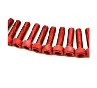 HUBXHEIY 10pcs colorful universal 6MM racing motocross part kit fairing dirt pit bike moto fixing Nuts Bolts accessories motorcycle screw(Red)
