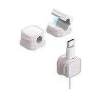 HUBXHEIY 10Pcs Magnetic Cable Holder Self Adhesive Cord Clip Smooth Pulling Charging Cable Keeper Wire Clip for Car/Home/Office(White 10pcs)