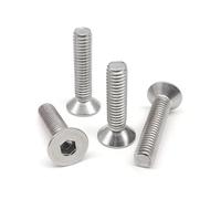 HUBXHEIY 50pcs Hexagon Hex Socket Head Flat Countersunk Bolt Screw 304 A2-70 Stainless Steel Black Grade 10.9 Alloy Steel DIN7991(304 stainless steel,50PCs M3x16mm)