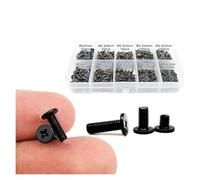 HUBXHEIY 800pcs/box Laptop Computer Screw Bolt M2 M2.5 M3 Black Cross Ultra Thin Flat Wafer Head Mix Assortment Kit Set Steel