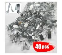 HUBXHEIY Metal Car Door Strip Lining Fastener Trim Panel Clip for Auto Trunk Tailgate Retainer Metal Clips V Type Clamps(40pcs)