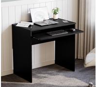 Huby Computer Desk Compact Laptop PC Study Table Keyboard Tray Home Office Black