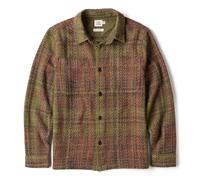 Huckberry Flint and Tinder Cabin Flannel, Mens Button Up Flannel Shirt Jacket, Dark Olive / Coffee Plaid, Large