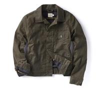 Huckberry Flint & Tinder Women's Flannel-Lined Waxed Trucker Jacket, Forest, XS