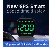 HUD Car Head Up Display with GPS Speedometer Odometer, Digital KMH and For MPH Switch, Compass Direction, Speeding and Fatigue Driving Alarm, Compatible with Any Vehicle (White)