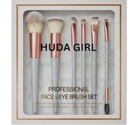 HUDA GIRL 6 Pcs Makeup Brush Set for Women & Girls | Foundation, Blush, Powder, Lip Liner & Multi-Purpose Professional Brushes | Soft Bristles, Travel-Friendly & Easy to Use Makeup Tools