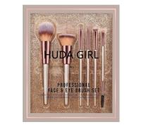 HUDA GIRL 6 Pcs Makeup Brush Set for Women & Girls | Foundation, Blush, Powder, Lip Liner & Multi-Purpose Professional Brushes | Soft Bristles, Travel-Friendly & Easy to Use Makeup Tools