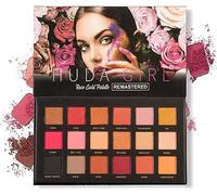 HUDA GIRL Beauty Eyeshadow Palette with Mirror 18 Shades Rose Gold Edition Shimmer Matte Eyeshadow with Mars Colours and Black Shade
