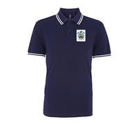Huddersfield 1950s Retro Football Iconic Polo Embroidered Logo Navy/White