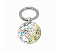 Huddersfield Town Stadium Key Ring, John Smith's Stadium Key Chain, Football Map Key Fob, Huddersfiled Ground Keyring, Huddersfield Soccer Ground Map Key Ring, Huddersfield Football Club Gift