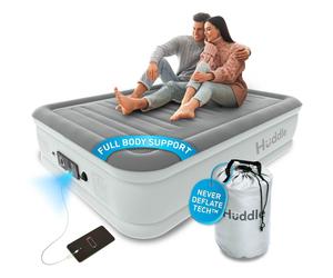 Huddle? Luxury NEVER DEFLATE Double Air Bed with Patented Dual Pump SlumberGuard? Premium Technology | Inflatable Mattress with built-in pump |