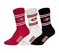 HUDDLE Unisex San Fransisco 49ers 3pk Crew Socks Socks