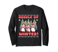 Huddle Up for Winter | Cozy Penguin Cartoon Mood Style Long Sleeve T-Shirt