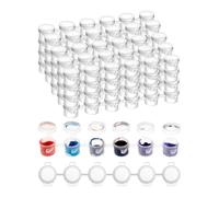 HuddleGlow 120pcs Paint Containers Set with Lids for Classroom and Craft Paint Storage, 40 Strips Included