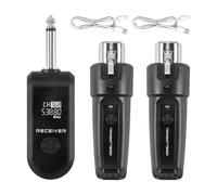 HuddleGlow UHF XLR Adapter System Wireless Microphone Transmitter Receiver for Dynamic Microphone Guitar Audio Mixer PA System