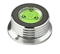 HuddleGlow Universal 60Hz LP Vinyl Record Player Disc Turntable Stabilizer with Level Aluminum Alloy Weight Clamp Silver