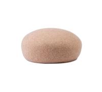 HUDFVIOI Beret Autumn Winter 100% Wool Felt Blocked Beret Women Bread Pumpkin Berets Men Ladies Painter Pillbox Hat for Woman(Mo Khaki A)