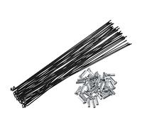HUDFVIOI Bicycle Spokes 14G J Bend Bicycle Steel Spokes 136-293mm Length with Nipples Straight Head Bike Replacement Parts Black for replacing bicycle parts(275mm X 36pcs)