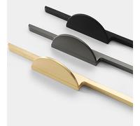 HUDFVIOI Concealed Cabinet Handles 1pc Half Round Furniture Handle Semicircle Alloy Pull 190/319mm Knob Solid Minimalist Modern(319mm Grey)