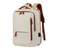 HUDFVIOI School bag Travel Backpack Women's Backpack Short-Distance Business Trip Lightweight Travel Bag Luggage Bag College Student Computer Sc(Beige)