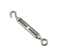 HUDFVIOI Turnbuckle 2PCS M4 M5 M6 M8 M10 Stainless Steel 304 Hook And Eye Turnbuckle For Sail Shade Rigging Hardware Kit for Clothesline(M4)