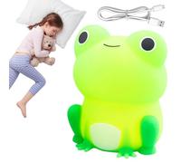 Hudhowks Frog Night Light, Rechargeable Silicone Dimmable Night Light Automatic Timing Turn Off, Night Light with Timer, Touch Lights for Home, Girls, Boys, Breastfeeding