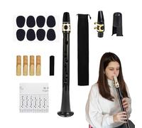 Hudhowks Sax, Pocket Saxophone Kit, Alto Mouthpiece Set Beginner Saxophone, Saxophone Practice Tool With 4 Reeds, 8 Pads, Fingering Charts And Bag, Pocket Saxophone For Amateurs, Professionals