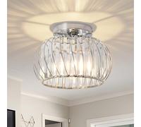 Hudi Fyier Modern Crystals Ceiling Lighting Fixtures, Chrome Ceiling Lamp Diameter 29cm, Semi Flush Mount Ceiling Light for Bedroom Kitchen Hallway Dining Rooms Living Rooms