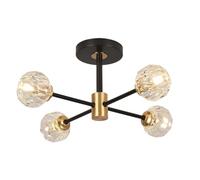 Hudi Fyier Modern Crystals Ceiling Lighting Fixtures, Sputnik Chandelier 4 Lights，Small Crystal Chandeliers Fitting for Bedroom Hallway Bathroom