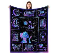 Hudodmn 21st Birthday Gifts for Her, Gift for 21 Year Old Female, 21 Year Old Birthday Gifts Ideas, Gifts for 21st Birthday Female, 21st Birthday Decorations Throw Blanket 60"X50"