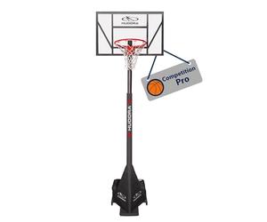 HUDORA Basketball Stand Competition Pro - Height-Adjustable Basketball Hoop with Stand for Children / Teenagers and Adults - Mobile Outdoor Basket System - Stand Basketball Hoop with Wheels