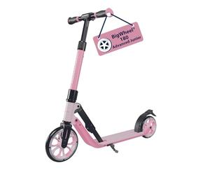 HUDORA BigWheel® 180 Advanced Junior - rose safe children's scooter from the age of 3 - Foldable an height-adjustable city scooter with reflectors - For boys & girls up to 60 kg
