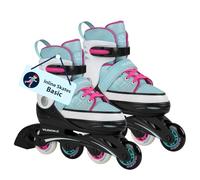 Hudora Inline Skates Basic - Blue/Mint, Kids & Teens, Adjustable Up to 4 Sizes Entry Model