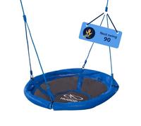 HUDORA Nest Swing 90 - Blue Plastic Nest Swing for up to 100kg - Suspended Swing with 90cm Diameter for Indoor & Outdoor - Height-adjustable Family Swing for Kids & Adults