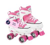 HUDORA Roller Skate in pink/black rollers made of nylon - comfortable children's roller skates adjustable over 4 sizes - stylish skates for kids & teenagers