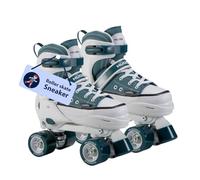 HUDORA Roller Skates Sneaker in sizes - children's roller skates adjustable over 4 sizes - roller skates for kids & teenagers - roller shoes with 4 interchangeable insoles