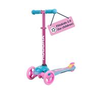 HUDORA Scooter Flitzkids 2.0 - Sturdy children's scooter with large footboard - Height-adjustable & transportable mini tricycle scooter for up to 50kg - Aluminium scooter for children