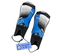 HUDORA Shin Guards with Ankle Protection - Comfortable Shin protectors with Foam Padding - Football Shin pads with Ankle Protectors in Size S/M/L - Kids & Teens Football Gear