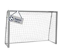 Hudora Soccer Goal Expert - Large Weatherproof Steel Football Goal - Premium Outdoor Training Goal for Kids & Adults, Grey