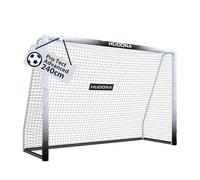 HUDORA Soccer Goal Pro Tect Advanced - Outdoor soccer goal with net and weatherproof coating for children/adults - Easy to assemble in the garden goal wall with zips and Velcro