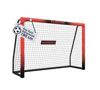 HUDORA Soccer Goal Pro Tect Advanced - Outdoor soccer goal with net and weatherproof coating for children/adults - Easy to assemble in the garden goal wall with zips and Velcro