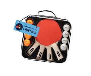 HUDORA Table Tennis Set Friends table tennis racket set with 4 rackets & 8 balls - Ping Pong racket set including storage bag - table tennis rackets for 4 players