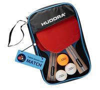 HUDORA Table Tennis Set Match - table tennis racket set with 2 rackets & 3 balls - Ping Pong racket set including storage bag - table tennis set ideal for beginners